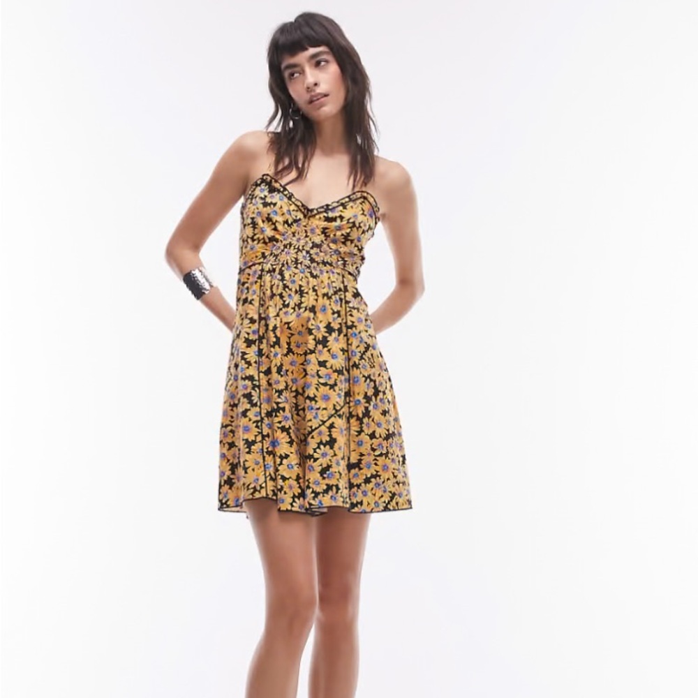 Yellow floral dress
